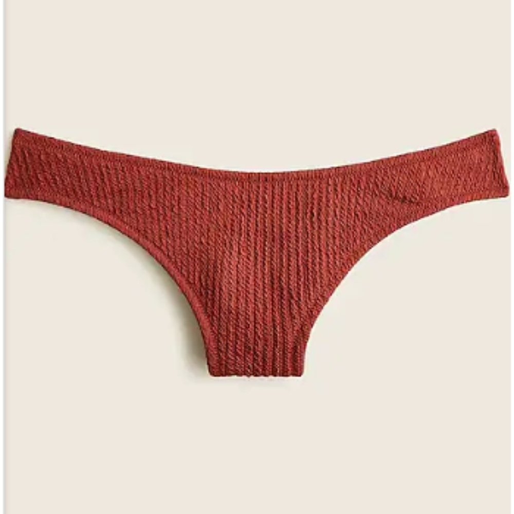 J.Crew Textured Curved-Waist cheeky bikini bottom